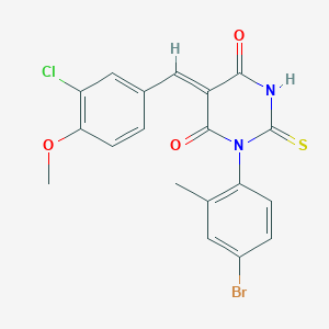 molecular formula C19H14BrClN2O3S B5177500 1-(4-bromo-2-methylphenyl)-5-(3-chloro-4-methoxybenzylidene)-2-thioxodihydro-4,6(1H,5H)-pyrimidinedione 