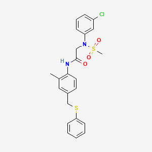 molecular formula C23H23ClN2O3S2 B5177503 N~2~-(3-chlorophenyl)-N~1~-{2-methyl-4-[(phenylthio)methyl]phenyl}-N~2~-(methylsulfonyl)glycinamide 