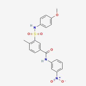 molecular formula C21H19N3O6S B5177507 3-{[(4-methoxyphenyl)amino]sulfonyl}-4-methyl-N-(3-nitrophenyl)benzamide 