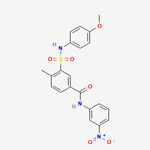 molecular formula C21H19N3O6S B5177507 3-[(4-methoxyphenyl)sulfamoyl]-4-methyl-N-(3-nitrophenyl)benzamide 