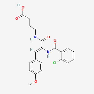 molecular formula C21H21ClN2O5 B5177524 4-{[2-[(2-chlorobenzoyl)amino]-3-(4-methoxyphenyl)acryloyl]amino}butanoic acid 