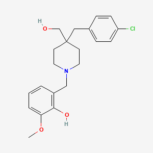 molecular formula C21H26ClNO3 B5177554 2-{[4-(4-chlorobenzyl)-4-(hydroxymethyl)-1-piperidinyl]methyl}-6-methoxyphenol 