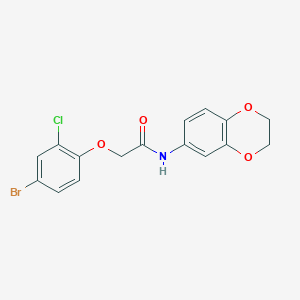 molecular formula C16H13BrClNO4 B5177560 2-(4-bromo-2-chlorophenoxy)-N-(2,3-dihydro-1,4-benzodioxin-6-yl)acetamide 