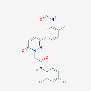molecular formula C21H18Cl2N4O3 B5177575 2-[3-[3-(acetylamino)-4-methylphenyl]-6-oxo-1(6H)-pyridazinyl]-N-(2,4-dichlorophenyl)acetamide 