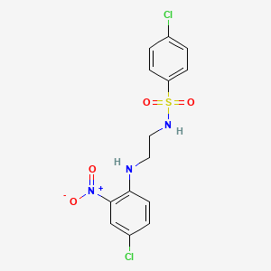 molecular formula C14H13Cl2N3O4S B5177603 4-chloro-N-{2-[(4-chloro-2-nitrophenyl)amino]ethyl}benzenesulfonamide 