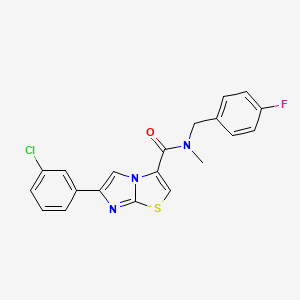 molecular formula C20H15ClFN3OS B5177637 6-(3-chlorophenyl)-N-(4-fluorobenzyl)-N-methylimidazo[2,1-b][1,3]thiazole-3-carboxamide 