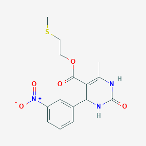 molecular formula C15H17N3O5S B5177668 2-(methylthio)ethyl 6-methyl-4-(3-nitrophenyl)-2-oxo-1,2,3,4-tetrahydro-5-pyrimidinecarboxylate 