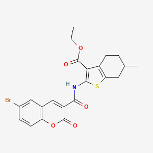 ethyl 2-{[(6-bromo-2-oxo-2H-chromen-3-yl)carbonyl]amino}-6-methyl-4,5,6,7-tetrahydro-1-benzothiophene-3-carboxylate