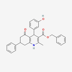 molecular formula C30H27NO4 B5177685 benzyl 4-(3-hydroxyphenyl)-2-methyl-5-oxo-7-phenyl-1,4,5,6,7,8-hexahydro-3-quinolinecarboxylate 