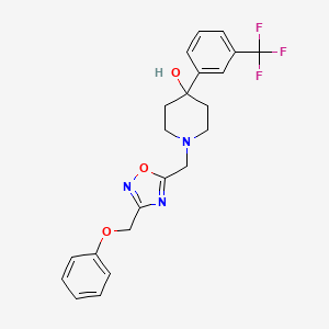 molecular formula C22H22F3N3O3 B5177708 1-{[3-(phenoxymethyl)-1,2,4-oxadiazol-5-yl]methyl}-4-[3-(trifluoromethyl)phenyl]-4-piperidinol 