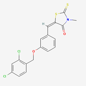 molecular formula C18H13Cl2NO2S2 B5177736 5-{3-[(2,4-dichlorobenzyl)oxy]benzylidene}-3-methyl-2-thioxo-1,3-thiazolidin-4-one 