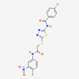 4-chloro-N-[5-({2-[(4-fluoro-3-nitrophenyl)amino]-2-oxoethyl}thio)-1,3,4-thiadiazol-2-yl]benzamide