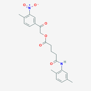 2-(4-methyl-3-nitrophenyl)-2-oxoethyl 5-[(2,5-dimethylphenyl)amino]-5-oxopentanoate