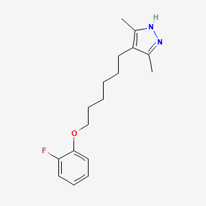 molecular formula C17H23FN2O B5177829 4-[6-(2-fluorophenoxy)hexyl]-3,5-dimethyl-1H-pyrazole 