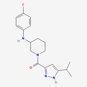 molecular formula C18H23FN4O B5177830 N-(4-fluorophenyl)-1-[(3-isopropyl-1H-pyrazol-5-yl)carbonyl]-3-piperidinamine 