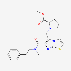 molecular formula C22H26N4O3S B5177853 methyl 1-[(6-{[methyl(2-phenylethyl)amino]carbonyl}imidazo[2,1-b][1,3]thiazol-5-yl)methyl]-L-prolinate 