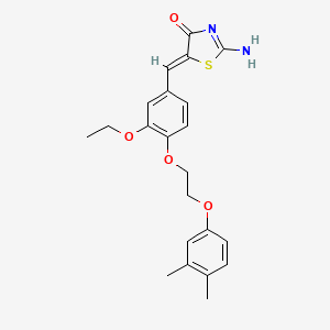 molecular formula C22H24N2O4S B5177896 5-{4-[2-(3,4-dimethylphenoxy)ethoxy]-3-ethoxybenzylidene}-2-imino-1,3-thiazolidin-4-one 