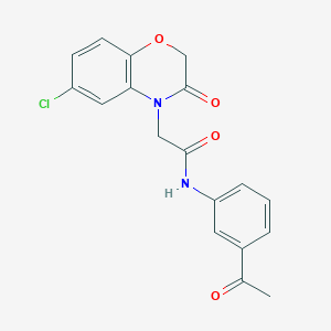 molecular formula C18H15ClN2O4 B5177914 N-(3-acetylphenyl)-2-(6-chloro-3-oxo-2,3-dihydro-4H-1,4-benzoxazin-4-yl)acetamide 