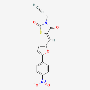 molecular formula C17H10N2O5S B5177949 5-{[5-(4-nitrophenyl)-2-furyl]methylene}-3-(2-propyn-1-yl)-1,3-thiazolidine-2,4-dione 