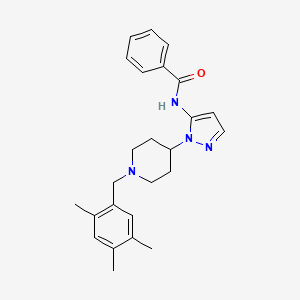 molecular formula C25H30N4O B5177956 N-{1-[1-(2,4,5-trimethylbenzyl)-4-piperidinyl]-1H-pyrazol-5-yl}benzamide 