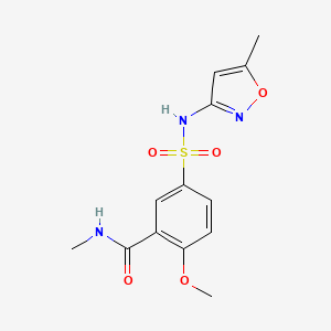 molecular formula C13H15N3O5S B5177975 2-methoxy-N-methyl-5-{[(5-methyl-3-isoxazolyl)amino]sulfonyl}benzamide 