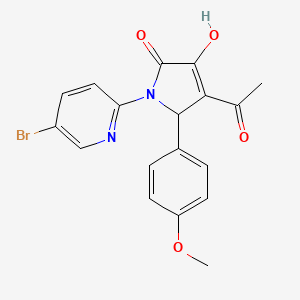 molecular formula C18H15BrN2O4 B5177990 4-acetyl-1-(5-bromo-2-pyridinyl)-3-hydroxy-5-(4-methoxyphenyl)-1,5-dihydro-2H-pyrrol-2-one 