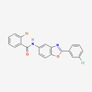 2-bromo-N-[2-(3-chlorophenyl)-1,3-benzoxazol-5-yl]benzamide