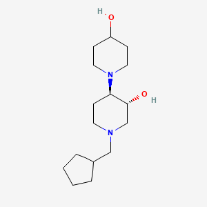 molecular formula C16H30N2O2 B5178005 (3'R*,4'R*)-1'-(cyclopentylmethyl)-1,4'-bipiperidine-3',4-diol 