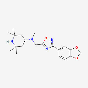 molecular formula C20H28N4O3 B5178026 N-{[3-(1,3-benzodioxol-5-yl)-1,2,4-oxadiazol-5-yl]methyl}-N,2,2,6,6-pentamethyl-4-piperidinamine 