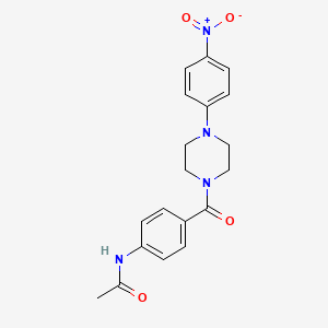 molecular formula C19H20N4O4 B5178052 N-(4-{[4-(4-nitrophenyl)-1-piperazinyl]carbonyl}phenyl)acetamide 