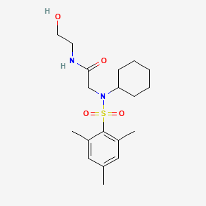 molecular formula C19H30N2O4S B5178074 N~2~-cyclohexyl-N~1~-(2-hydroxyethyl)-N~2~-(mesitylsulfonyl)glycinamide 