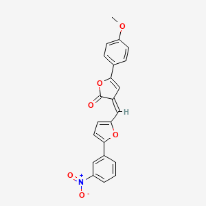 molecular formula C22H15NO6 B5178080 5-(4-methoxyphenyl)-3-{[5-(3-nitrophenyl)-2-furyl]methylene}-2(3H)-furanone 