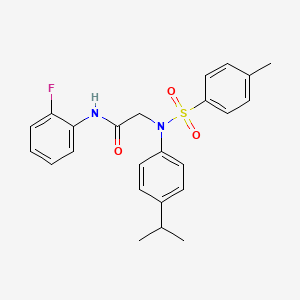 molecular formula C24H25FN2O3S B5178098 N~1~-(2-fluorophenyl)-N~2~-(4-isopropylphenyl)-N~2~-[(4-methylphenyl)sulfonyl]glycinamide 