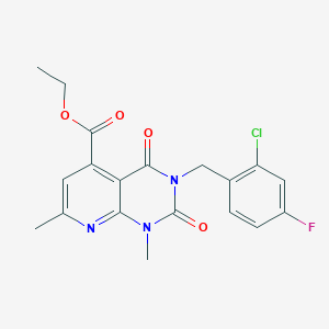 ethyl 3-(2-chloro-4-fluorobenzyl)-1,7-dimethyl-2,4-dioxo-1,2,3,4-tetrahydropyrido[2,3-d]pyrimidine-5-carboxylate