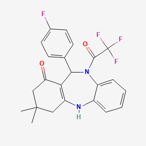 11-(4-fluorophenyl)-3,3-dimethyl-10-(trifluoroacetyl)-2,3,4,5,10,11-hexahydro-1H-dibenzo[b,e][1,4]diazepin-1-one