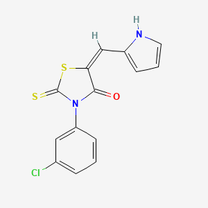 molecular formula C14H9ClN2OS2 B5178127 3-(3-chlorophenyl)-5-(1H-pyrrol-2-ylmethylene)-2-thioxo-1,3-thiazolidin-4-one 