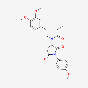 N-[2-(3,4-dimethoxyphenyl)ethyl]-N-[1-(4-methoxyphenyl)-2,5-dioxo-3-pyrrolidinyl]propanamide