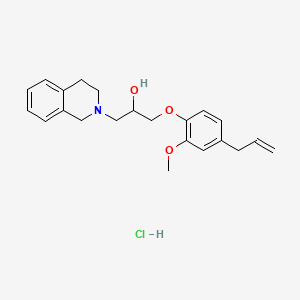 molecular formula C22H28ClNO3 B5178162 1-(4-allyl-2-methoxyphenoxy)-3-(3,4-dihydro-2(1H)-isoquinolinyl)-2-propanol hydrochloride 
