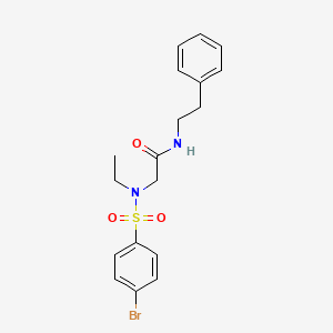 molecular formula C18H21BrN2O3S B5178171 N~2~-[(4-bromophenyl)sulfonyl]-N~2~-ethyl-N~1~-(2-phenylethyl)glycinamide 