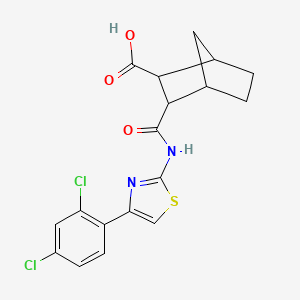 molecular formula C18H16Cl2N2O3S B5178177 3-({[4-(2,4-dichlorophenyl)-1,3-thiazol-2-yl]amino}carbonyl)bicyclo[2.2.1]heptane-2-carboxylic acid 