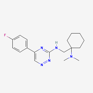 molecular formula C18H24FN5 B5178208 N-{[1-(dimethylamino)cyclohexyl]methyl}-5-(4-fluorophenyl)-1,2,4-triazin-3-amine 