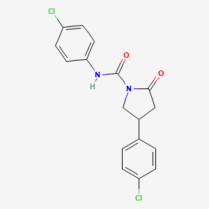 molecular formula C17H14Cl2N2O2 B5178213 N,4-bis(4-chlorophenyl)-2-oxo-1-pyrrolidinecarboxamide 