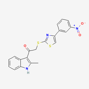 molecular formula C20H15N3O3S2 B5178255 1-(2-methyl-1H-indol-3-yl)-2-{[4-(3-nitrophenyl)-1,3-thiazol-2-yl]thio}ethanone 