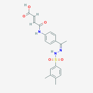 4-[(4-{N-[(3,4-dimethylphenyl)sulfonyl]ethanehydrazonoyl}phenyl)amino]-4-oxo-2-butenoic acid