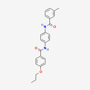 molecular formula C24H24N2O3 B5178270 3-methyl-N-{4-[(4-propoxybenzoyl)amino]phenyl}benzamide 