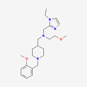molecular formula C23H36N4O2 B5178272 N-[(1-ethyl-1H-imidazol-2-yl)methyl]-2-methoxy-N-{[1-(2-methoxybenzyl)-4-piperidinyl]methyl}ethanamine 