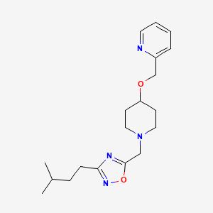 2-{[(1-{[3-(3-methylbutyl)-1,2,4-oxadiazol-5-yl]methyl}-4-piperidinyl)oxy]methyl}pyridine