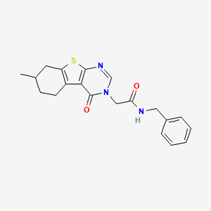 N-benzyl-2-(7-methyl-4-oxo-5,6,7,8-tetrahydro[1]benzothieno[2,3-d]pyrimidin-3(4H)-yl)acetamide