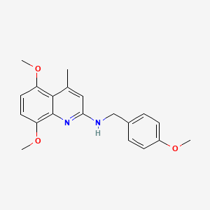 molecular formula C20H22N2O3 B5178318 5,8-dimethoxy-N-(4-methoxybenzyl)-4-methyl-2-quinolinamine 