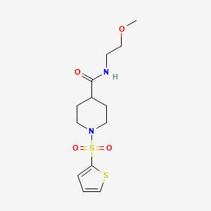molecular formula C13H20N2O4S2 B5178319 N-(2-methoxyethyl)-1-(2-thienylsulfonyl)-4-piperidinecarboxamide 
